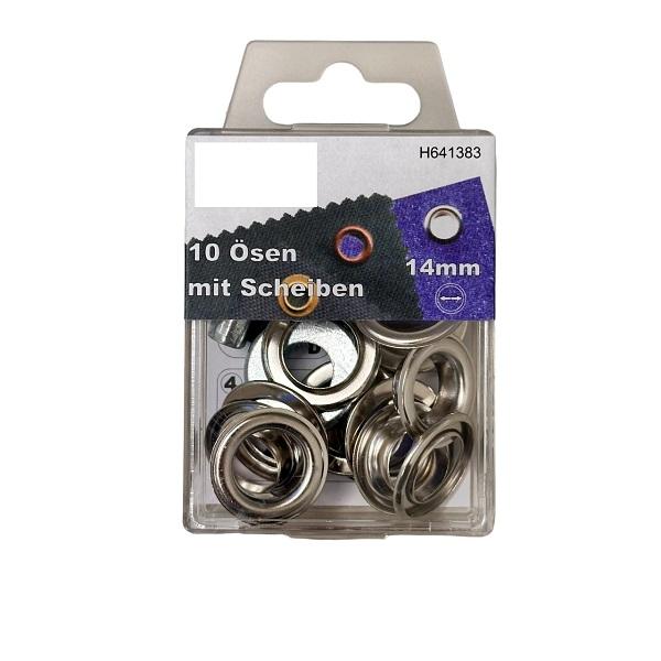 Ösen mit Scheiben 14mm 10Stück